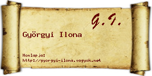 Györgyi Ilona névjegykártya
